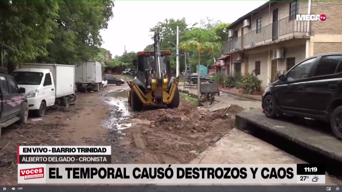 EN VIVO| 😰⛈️Alberto Delgado nos informa desde el barrio Trinidad de Asunción, donde el temporal de ayer causó destrozos. #780AM @Megatv_py