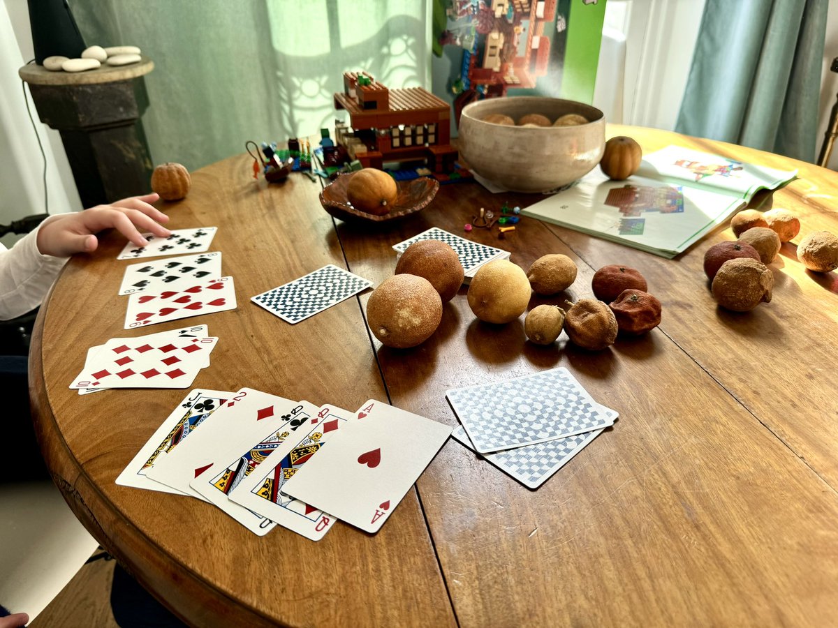 Teaching La Petite about life by crushing her at poker.