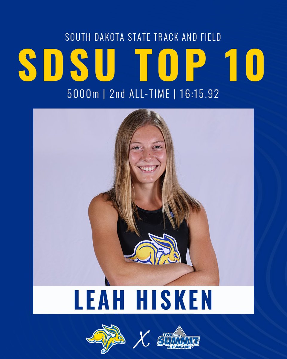 GoJacksTFXC's tweet photo. Late last night in Azusa, Leah Hisken clocked a new PR to finish 12th in heat four of the invite 5000m, rewriting her spot on the All-Time List👏👏

#GoJacks 🐰 https://t.co/ygocIhFFwx