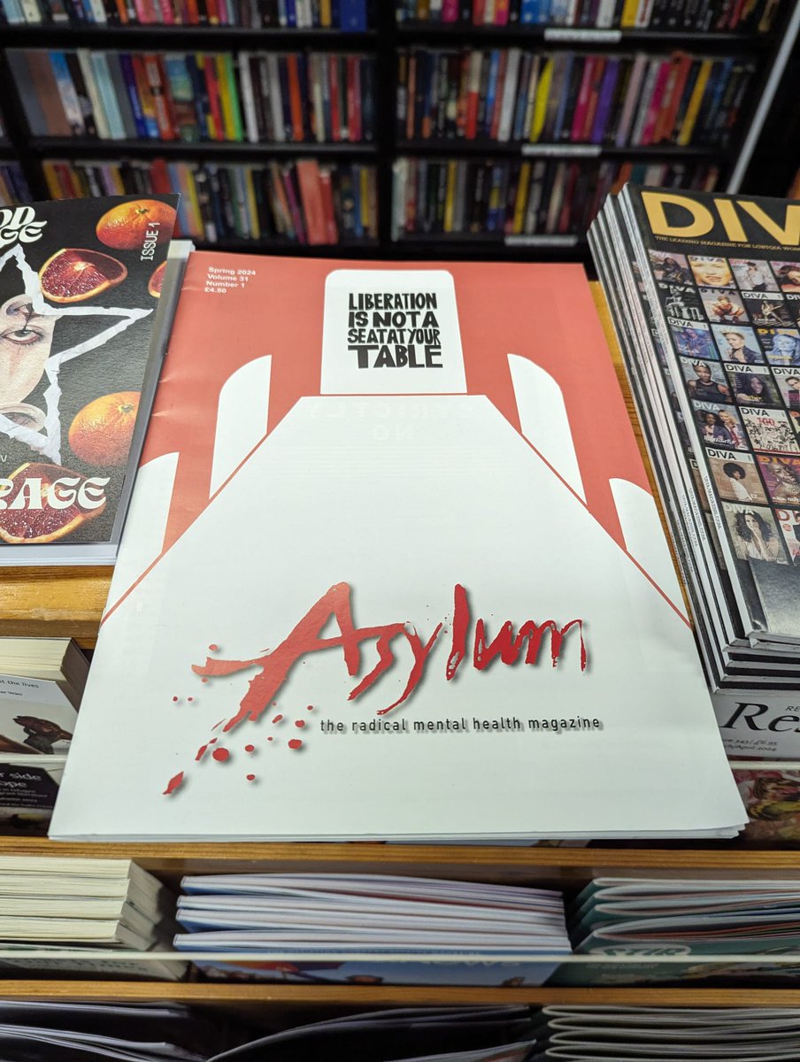 Spring issue of Asylum Magazine spotted on the shelves of @newsfromnowhere Radical and Community Bookshop Asylum is stocked by leading independent bookshops in the UK.