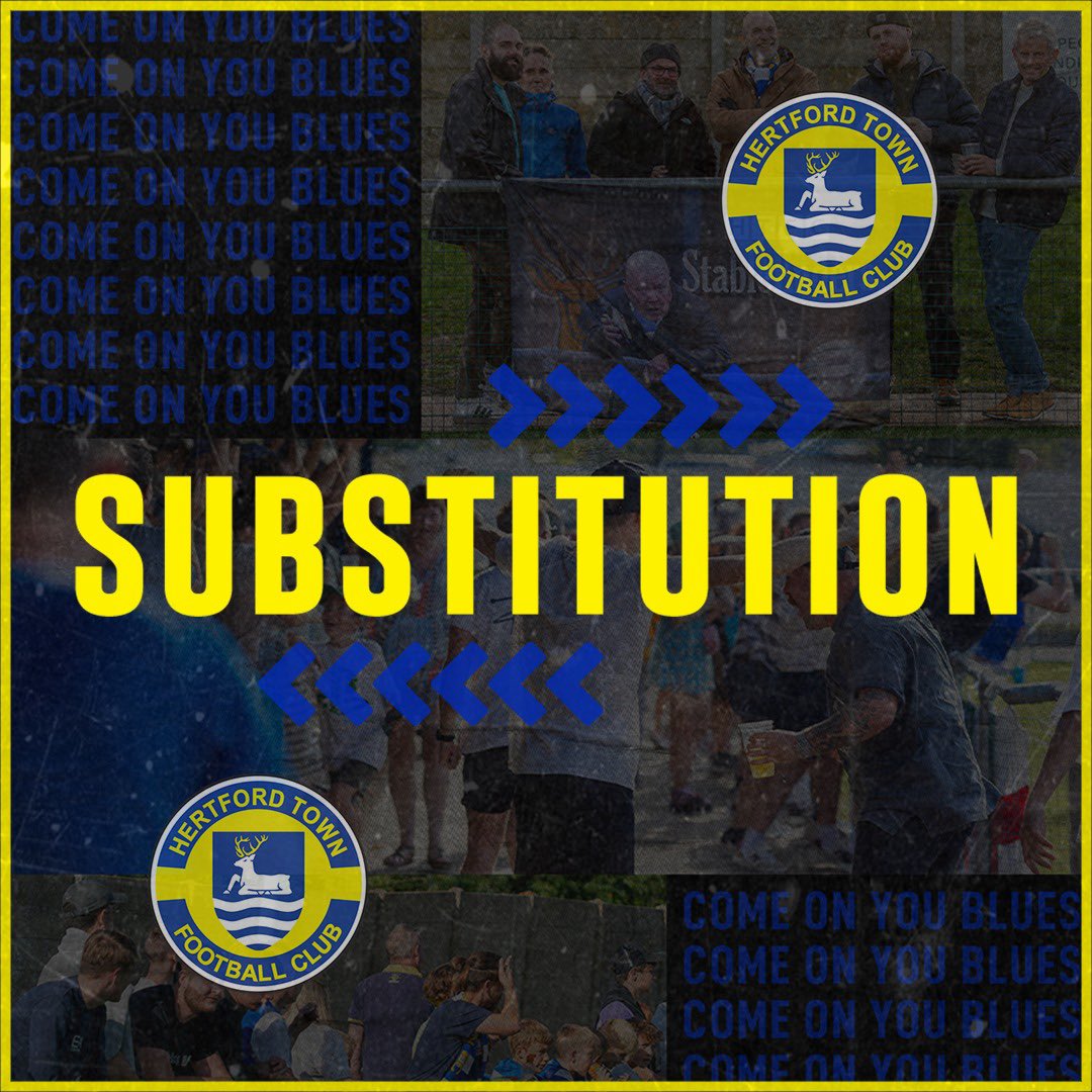 Second change for Hertford ⬅️ Archie O’Brien ➡️ Louis Carr 🔵⚪️ 5-0 🟡🟡 (60’)