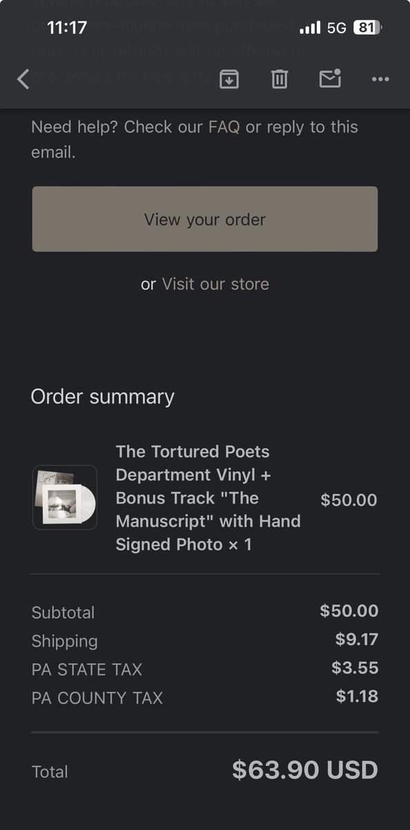 KGav16's tweet photo. I RAN TO THE STORE TO ORDER THIS MASTERPIECE FASTER THAN @taylorswift13 RAN OFFSTAGE WHEN HER STAGE MALFUNCTIONED DURING THE ERAS TOUR! πββοΈπββοΈ #TSTTPD #swiftafboi @taylornation13 https://t.co/7x8JaKF3Pt