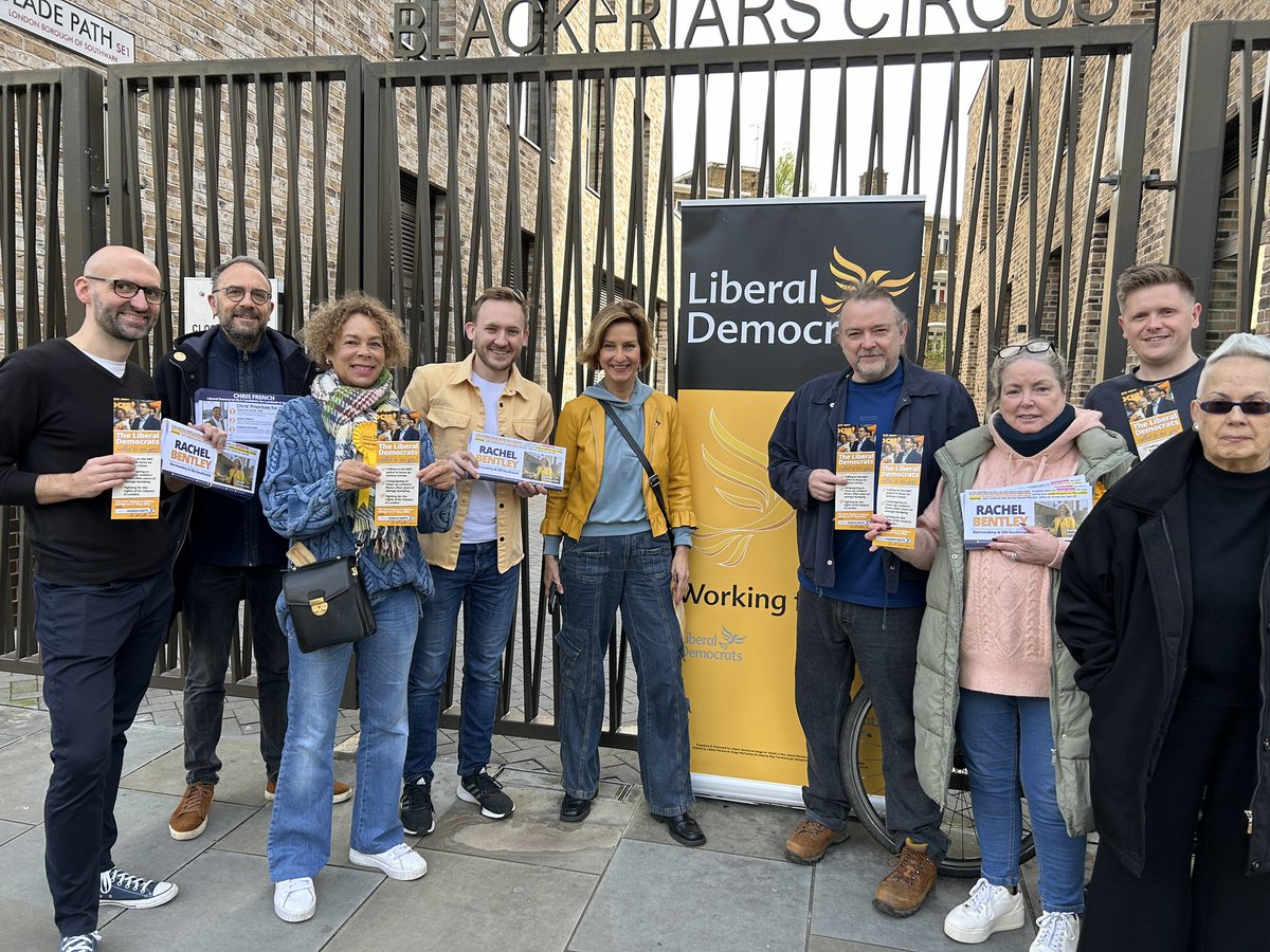 Thanks to all the volunteers who joined us today to speak to residents across Borough & Bankside and @StGeorgesWard about why to vote for @robblackie @LondonLibDems It’s clear many local people agree that Sadiq Khan doesn’t deserve to win and they know Susan Hall won’t win.
