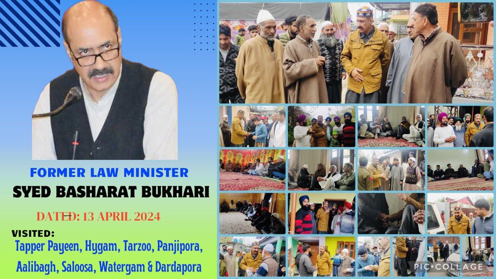 Basharat_Office's tweet photo. Former Law Minister J&K Syed #BasharatBukhari visited Tapper Payeen, Hygam,Tarzoo, Panjipora, Aalibagh, Saloosa, and Watergam to offer condolences to bereaved families. He also prayed for peace to the departed souls.
@AnNaqvi_Bukhari https://t.co/WLV96Fm7jM