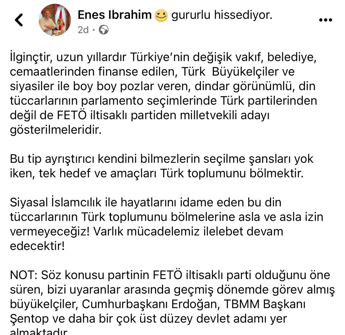 Makedonya Türkleri FETÖ iltisaklı partiye teslim edilmek isteniyor. Tek amaçları bölünmüş olan Türk toplumunu daha da bölmektir. Buna asla izin vermeyeceğiz! <a href="/dbdevletbahceli/">Devlet Bahçeli</a> <a href="/HakanFidan/">Hakan Fidan</a> <a href="/MFATurkiye/">Turkish MFA</a> <a href="/eczozgurozel/">Özgür Özel</a> <a href="/iyiparti/">İYİ Parti</a>