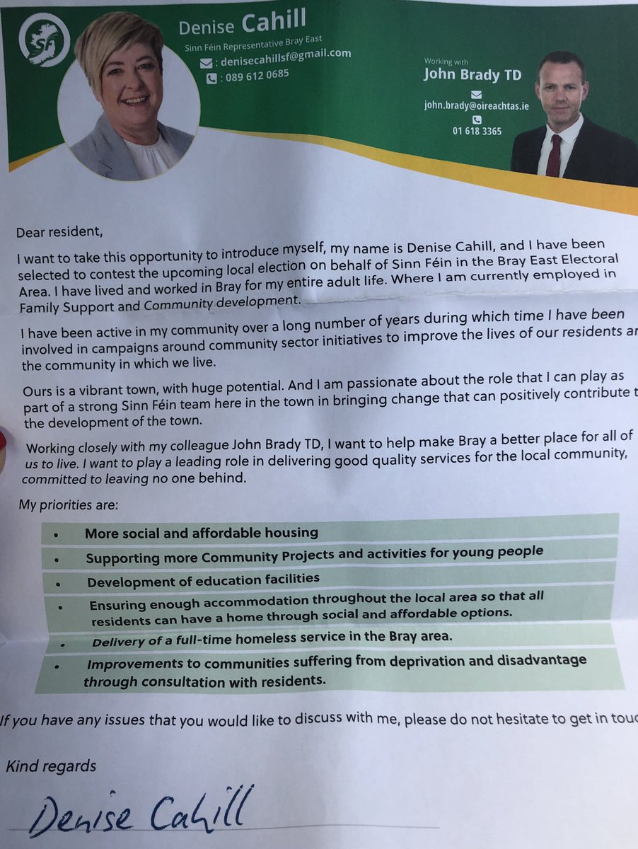 Today @southantrimsf went to Bray, Co. Wicklow to assist local people introducing their new candidate for the forthcoming LGE - SF reps, candidates & activists are busy on the campaign trial across the 26 Co’s - it was an honour to help them out a wee bit today. #VotáilSinnFéin