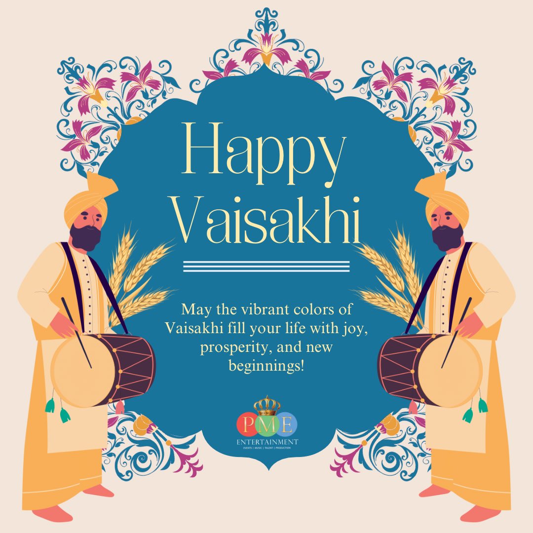 PMEWorld's tweet image. May the festival of Vaisakhi bring joy, prosperity, and endless celebrations to all our wonderful followers!

Happy Vaisakhi from all of us at PME Entertainment 🌟🎉 #Vaisakhi #Celebrations #PMEEntertainment