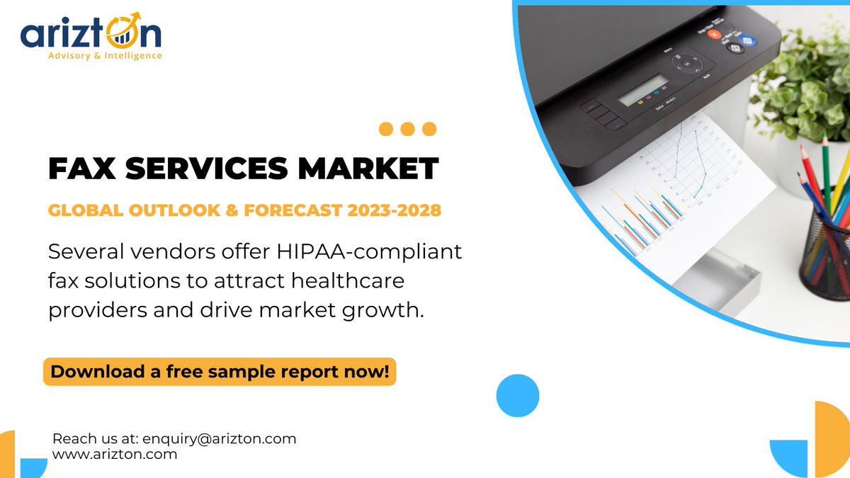 The emergence of various cutting-edge technologies, including digital fax solutions, drives the fax services market.

Know more ow.ly/4NQx50ReM91

#faxservicesmarket #ariztonresearchreveals #marketresearch #researchreport #marketinsights #markettrends #marketsize