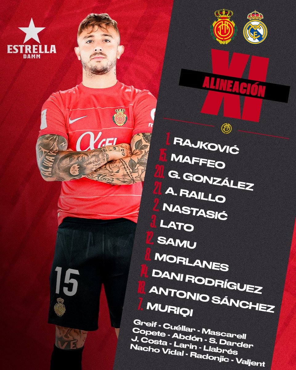 RCD_Mallorca's tweet photo. 👹👹👹 𝐀𝐋𝐈𝐍𝐄𝐀𝐂𝐈𝐎́ 👹👹👹 https://t.co/foVeDlpFOR