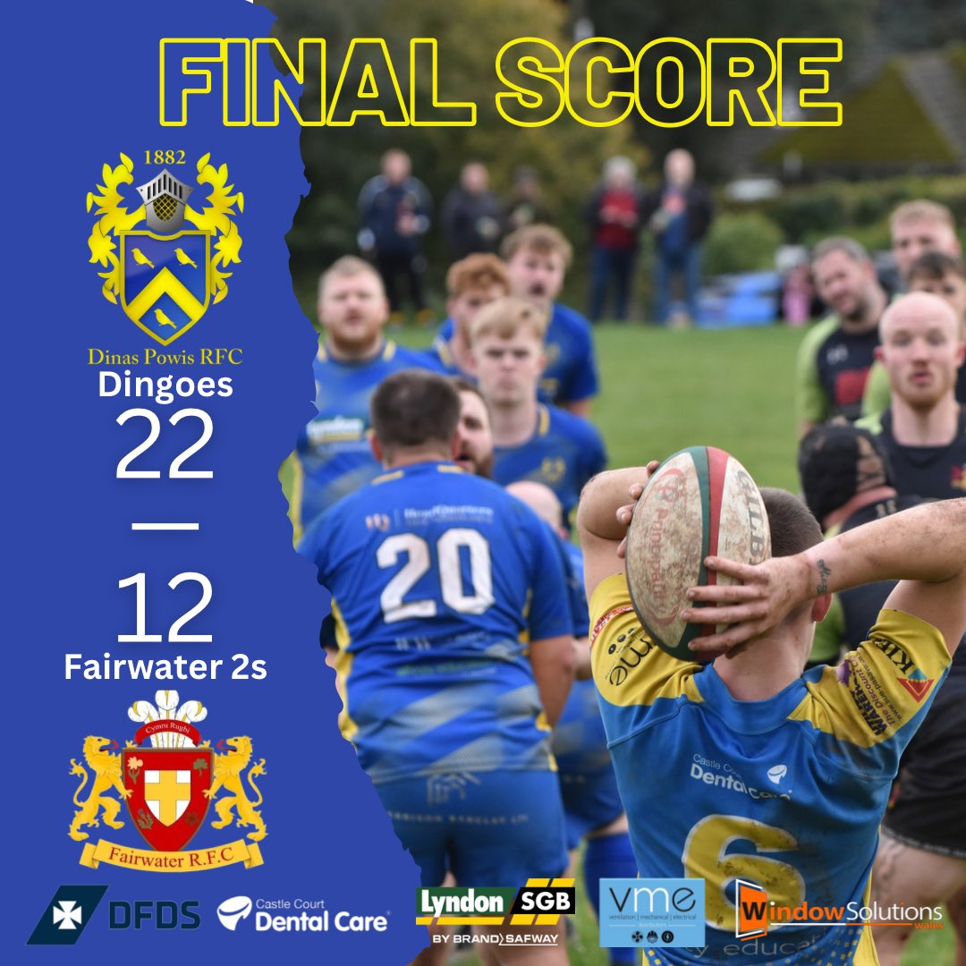 💙💛 WIN 💙💛

Nice win for the Dingoes, thank you to @fairwaterrugby for coming up to The Common, great game. Four tries for Dinas with Ryan Clifton scoring on his senior debut!

#uppadin