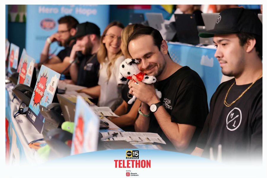 MOONLVNDING's tweet photo. The team at the @abc15 @FriendsofPCH telethon this week supporting Phoenix Children’s Hospital 🫶🏻
#HeroForHope ❤️ @PhxChildrens https://t.co/8ierujhAEL