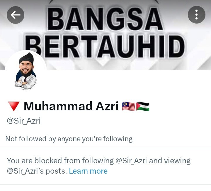 @alif_haidar Azri hati tisu. Aku balas post dia, terus block aku. Konon pejuang rupa2nya cepat koyak.