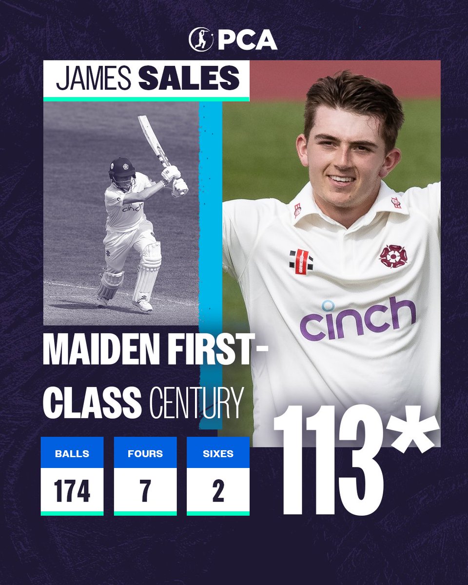 The runs were flowing off these two <a href="/NorthantsCCC/">Northamptonshire CCC</a> bats today 💯

A mammoth career best by <a href="/emilio_nico1/">Emilio Gay</a> &amp; a maiden First-Class tonne for James Sales 🌟

#CountyChamp
