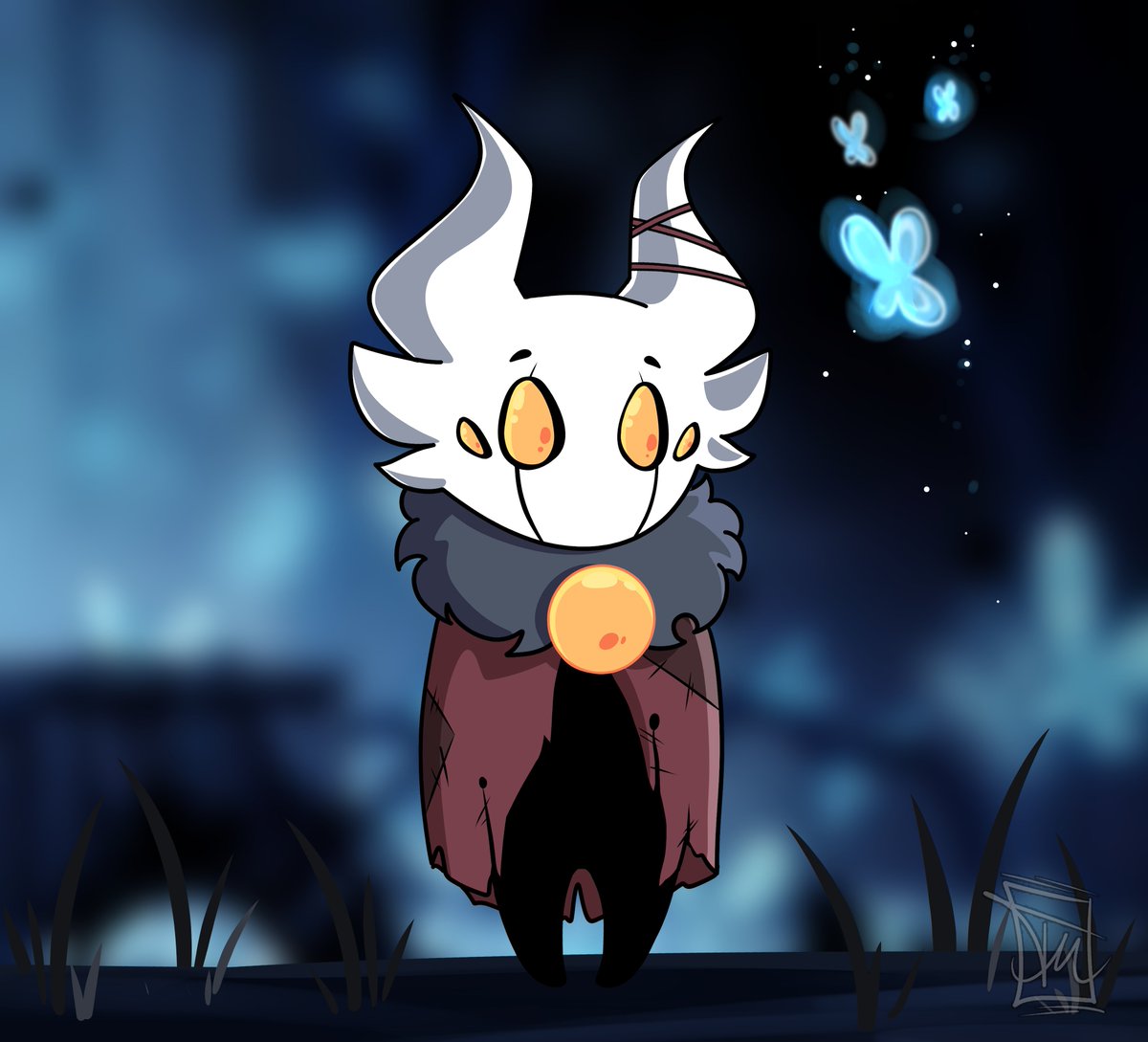 At the moment I am playing Hollow Knight.
And I really love the art style. So I made my own 'Knight'

#hollowknight #hollowknightfanart #hollowknightOC #games #fanart #tintenmeer #art #digitalart #artist #digitalartist #fyp #fypシ #clipstudiopaint #cute