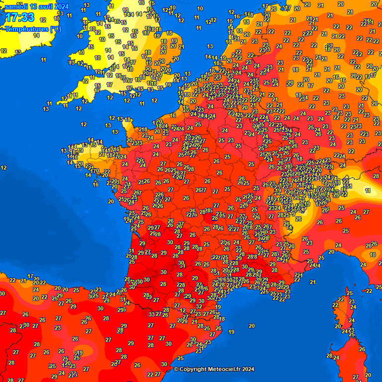 AnthoGrillon's tweet image. 🔴 Le climat de la #France part complètement en vrille. Ce 13 avril observe un temps habituellement observé un 5 juin. Résultat, plus d&apos;une centaine de records mensuels battus et localement plus de 31 degrés. 
🏔 Les températures en montagne sont délirantes. Par exemple 21.3°C au…