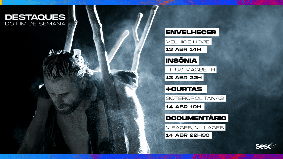 sesctv's tweet photo. Confira os destaques do final de semana no SescTV, o canal do @sescsp, 24 horas na TV e na internet.
#sesctv #finaldesemana #documentário #séries #show #filme #teatro https://t.co/bJiEOmeYPo