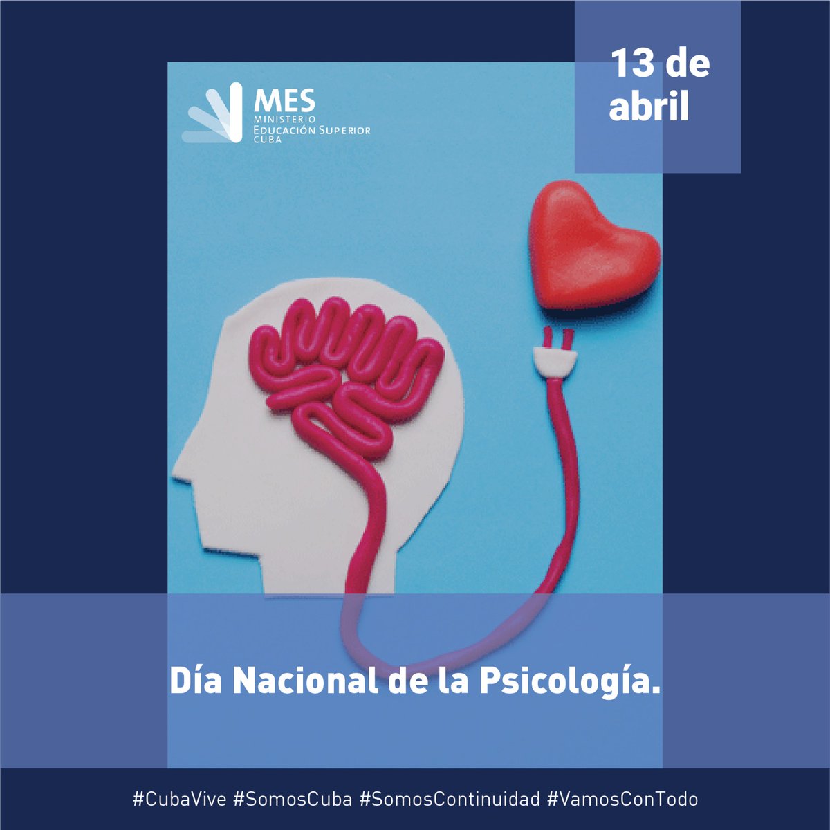 ¡Hoy celebramos el Día Nacional de la Psicología! 🇨🇺💡 Reconocemos el importante trabajo de los psicólogos cubanos en el cuidado de la salud mental y el bienestar de la población. ¡Gracias por su dedicación y compromiso! #DíaDeLaPsicologíaCubana #SaludMental #Bienestar