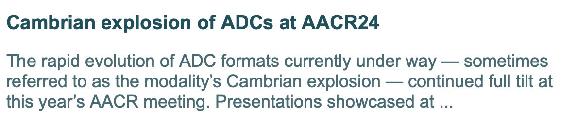 What a headline! Brought me back to AP Bio. Also - a very accurate takeaway from this year's AACR. @BioCentury