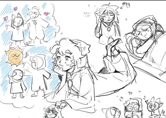 still haven't got much time to draw but tl is making me desperately miss them so here's some doodls 