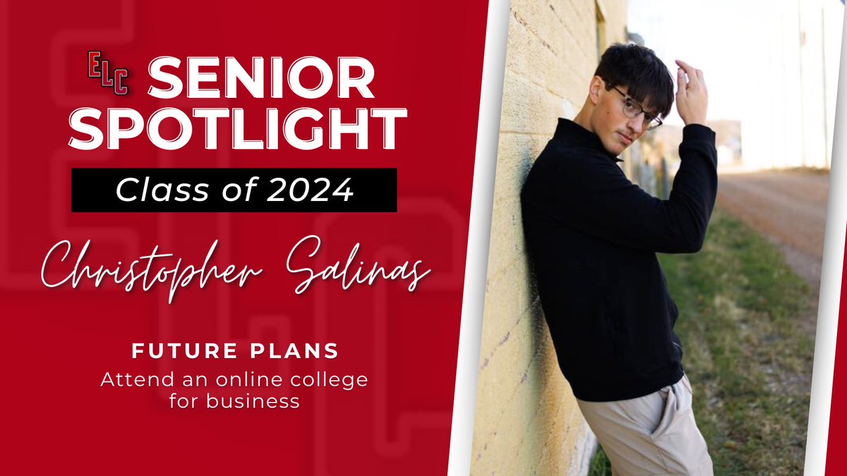 🌟 Senior Spotlight: Christopher Salinas! 🌟 Christopher plans to pursue a business major through an online college! He extends a thank you to Miss Van Slyke for her infectious positivity & to Mrs. Gjerde for her support & guidance throughout high school. Congratulations! 🎉🎓