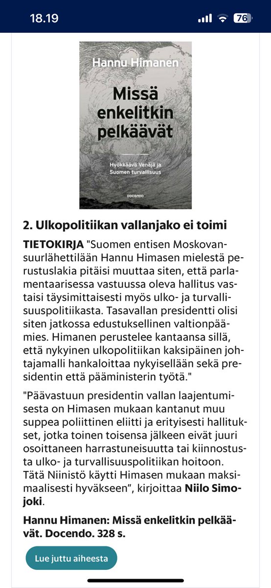 Himantero's tweet photo. .@hsfi:n kriitikot valitsivat viime viikkojen kymmenen kiinnostavinta kirjaa. Ja kappas, #Enkelit on luettelossa kakkosena. Hieman sanattomaksi vetää.
https://t.co/l4hRbTy8I8 https://t.co/cYdWoM0HX6