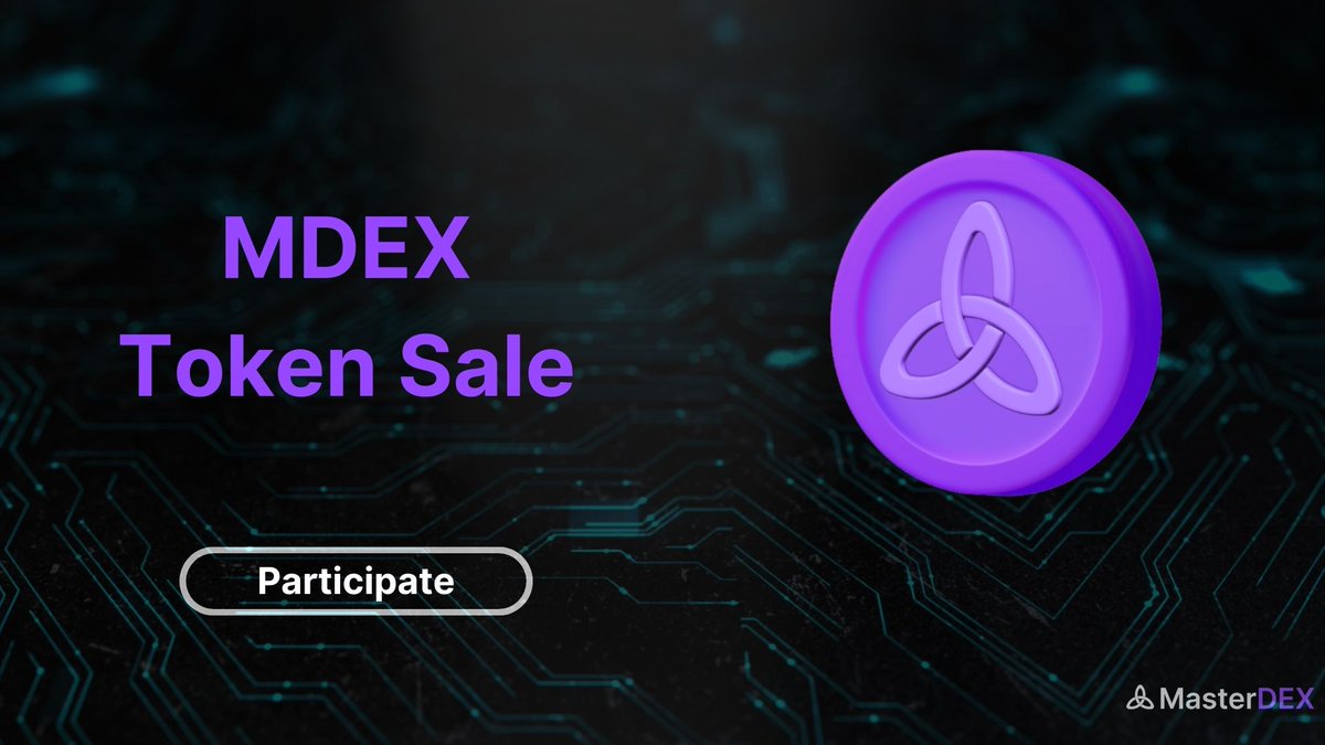 ▶️Don't miss out, Crypto enthusiasts!

The $MDEX token sale is LIVE, but it won't last forever!  ⌛️

🤝Join the MasterDEX 's $MDEX Token Sale and grab your $MDEX before it's gone! 

Community Sale: exchange.lcx.com/token-sale/ong…

Pre-Sale: exchange.lcx.com/token-sale/ong…

#MDEX #TOKENsale