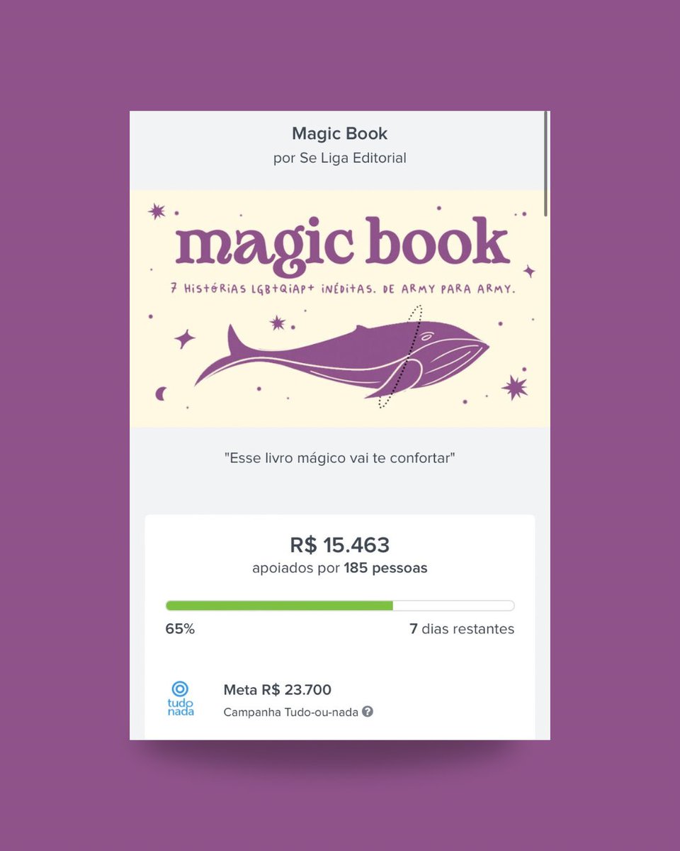 SeLigaEditorial's tweet photo. 7 dias e 35% da arrecadação nos separam do Magic Book 🥺

VOCÊ JÁ APOIOU? https://t.co/4SI6xwPNJJ https://t.co/PNb6ipe13H