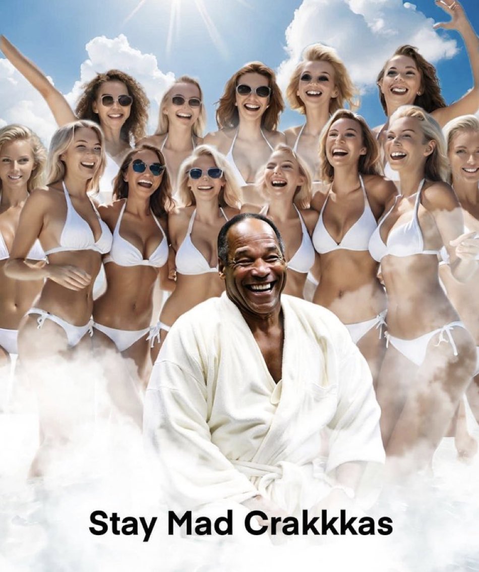 White people keep photoshopping OJ into pictures of Hell to make themselves feel better.