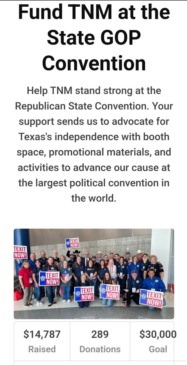The TNM is working to raise $30,000 to fund the Org's booth at the State Republican Convention. I have 2,653 followers. If every one of my followers donated $5.75 to the TNM's fundraising campaign, they would meet their target.

Let's just round it up to $6. If you support the…