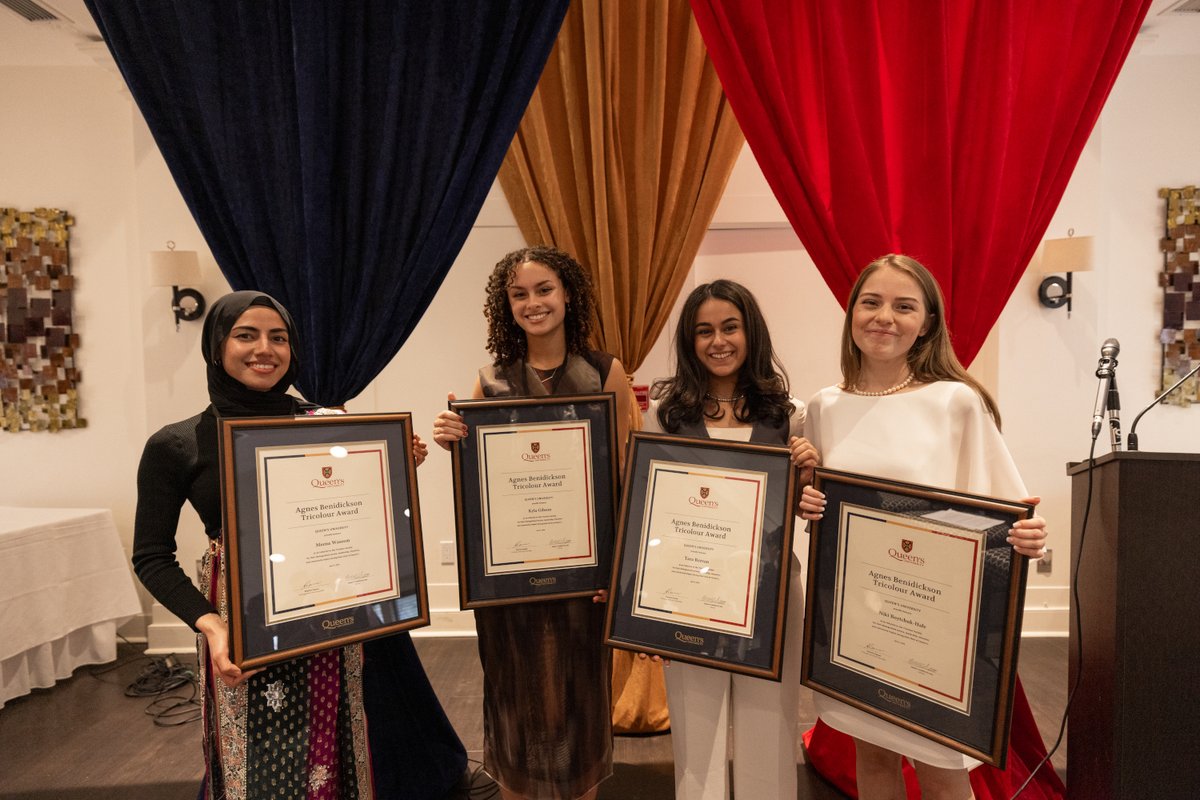 Queen's University (@queensu) on Twitter photo Congratulations to this year’s recipients of the Agnes Benedickson Tricolour Award, one of the most prestigious honours at Queen’s. The four recipients officially received their awards during a recent ceremony on campus.
Learn more: queensu.ca/gazette/storie… Congratulations to this year’s recipients of the Agnes Benedickson Tricolour Award, one of the most prestigious honours at Queen’s. The four recipients officially received their awards during a recent ceremony on campus.
Learn more: queensu.ca/gazette/storie…
