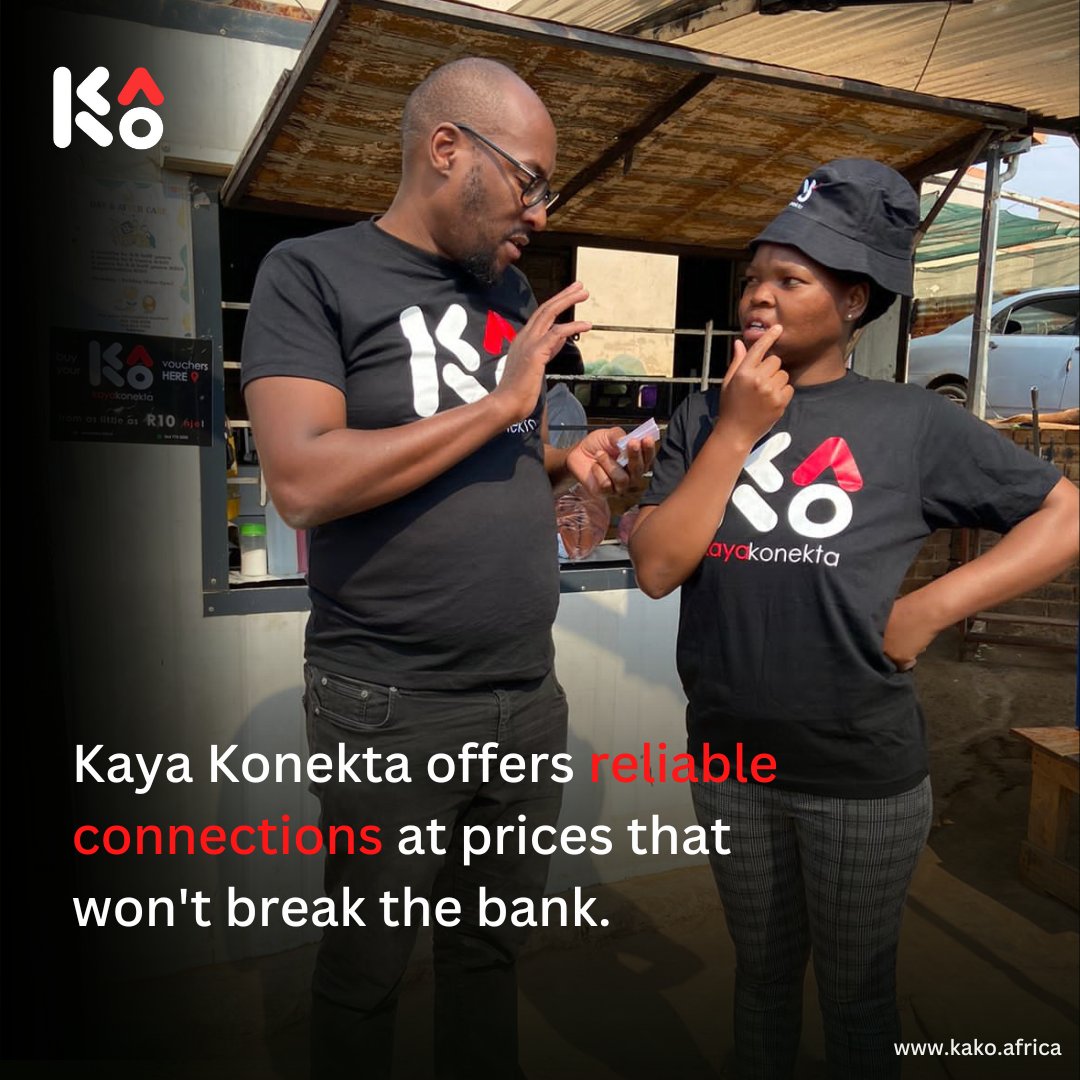 Why pay more for internet?

Kaya Konekta offers lightning-fast speeds at prices that won't break the bank.

#SmartSavings #datamustfall #kako #johannesburg #joburg #jhb #internet #onlineconnections #connections #data