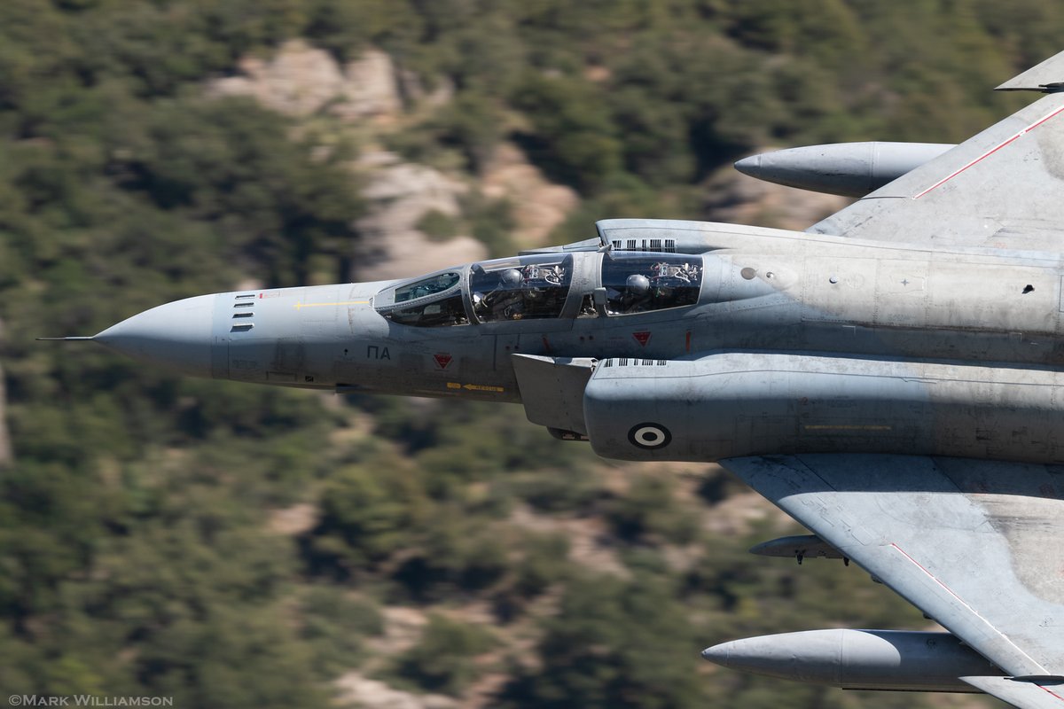 117 Combat Wing, F-4E Phantom from Andravida AB in Greece last Wednesday. My 1st pair of Phantoms low level, and 1 day to the day before the 50th Anniversary of the type making it's 1st flight for the Greek AF. #Iniochos24 #Greece