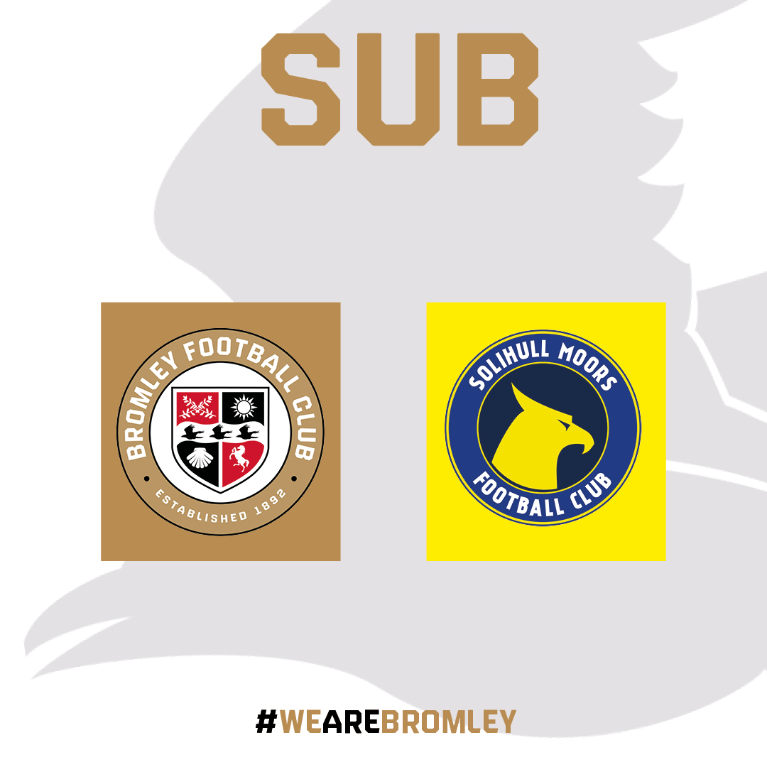 75' | Bromley change as Alex Kirk replaces Josh Passley. Bromley 2-0 Solihull Moors #WeAreBromley