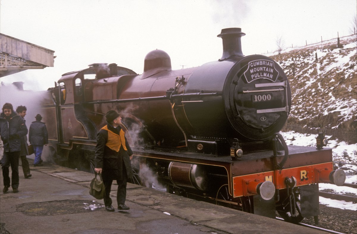 Hellifield, 12th February 1983, last run (I think) of the Midland Compound 1000 before it became a museum piece. Little brother drove me up from Shropshire and we stayed with my Aunt in Carnforth. Rescued these pics with the Nikon scanner and Photoshop...