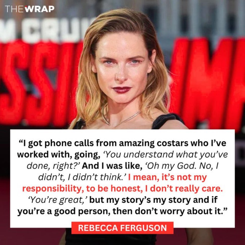 I’m so glad she didn’t let people bully her into shutting up. Rebecca Ferguson the Swedie that you are