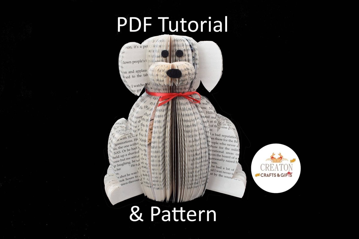 PDF Tutorial and Pattern - Book Art Dog - Paper cutting Pattern - Instructions - photos - Instant Download - Book Dog template - Paper  Dog creatoncrafts.etsy.com/listing/544768… #WomaninBiz #EpiconEtsy #Handmade #CreatonCrafts #MHHSBD #MakeItYourself