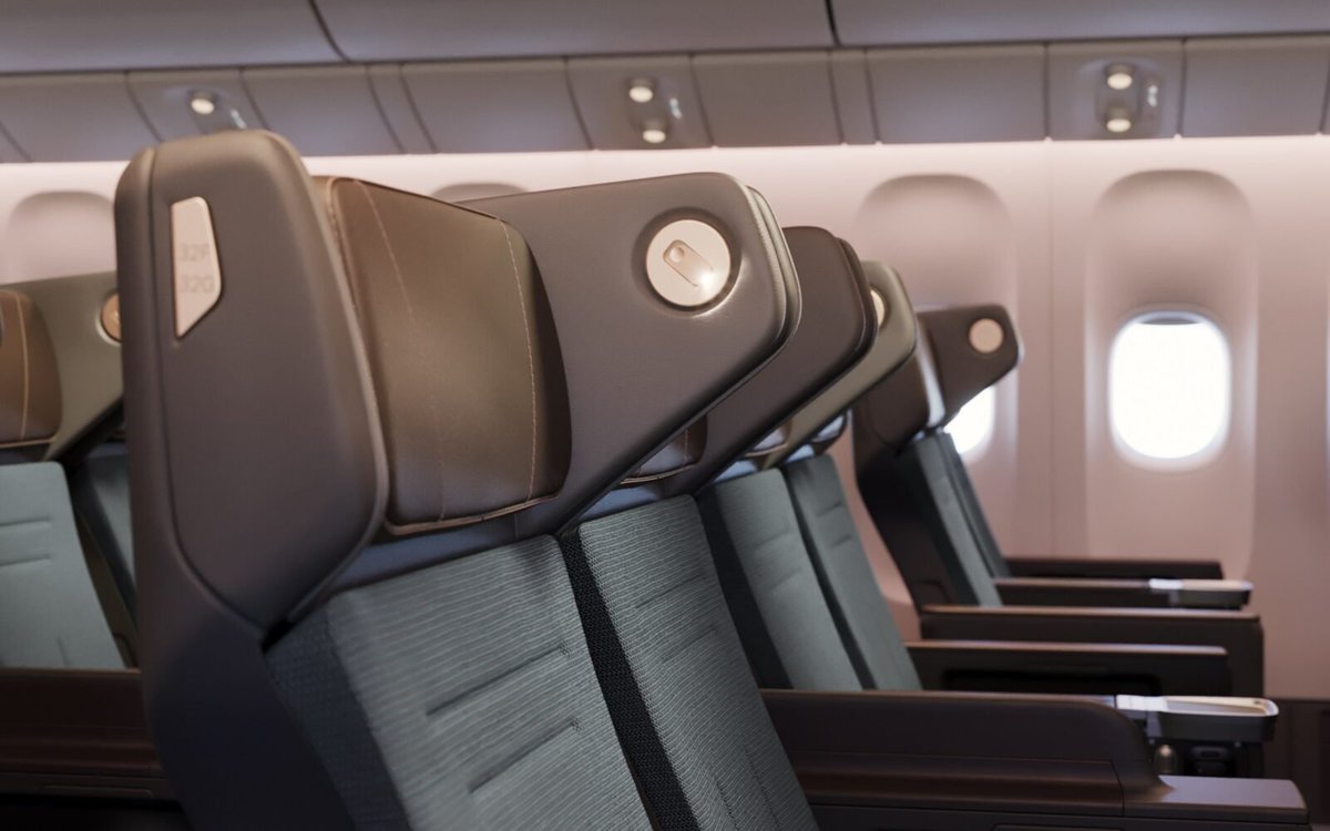 🔴  Cathay Pacific has unveiled its latest Premium Economy cabin design, set to debut on 777-300ERs. The rollout of new cabins will commence this year.  #Airways #News