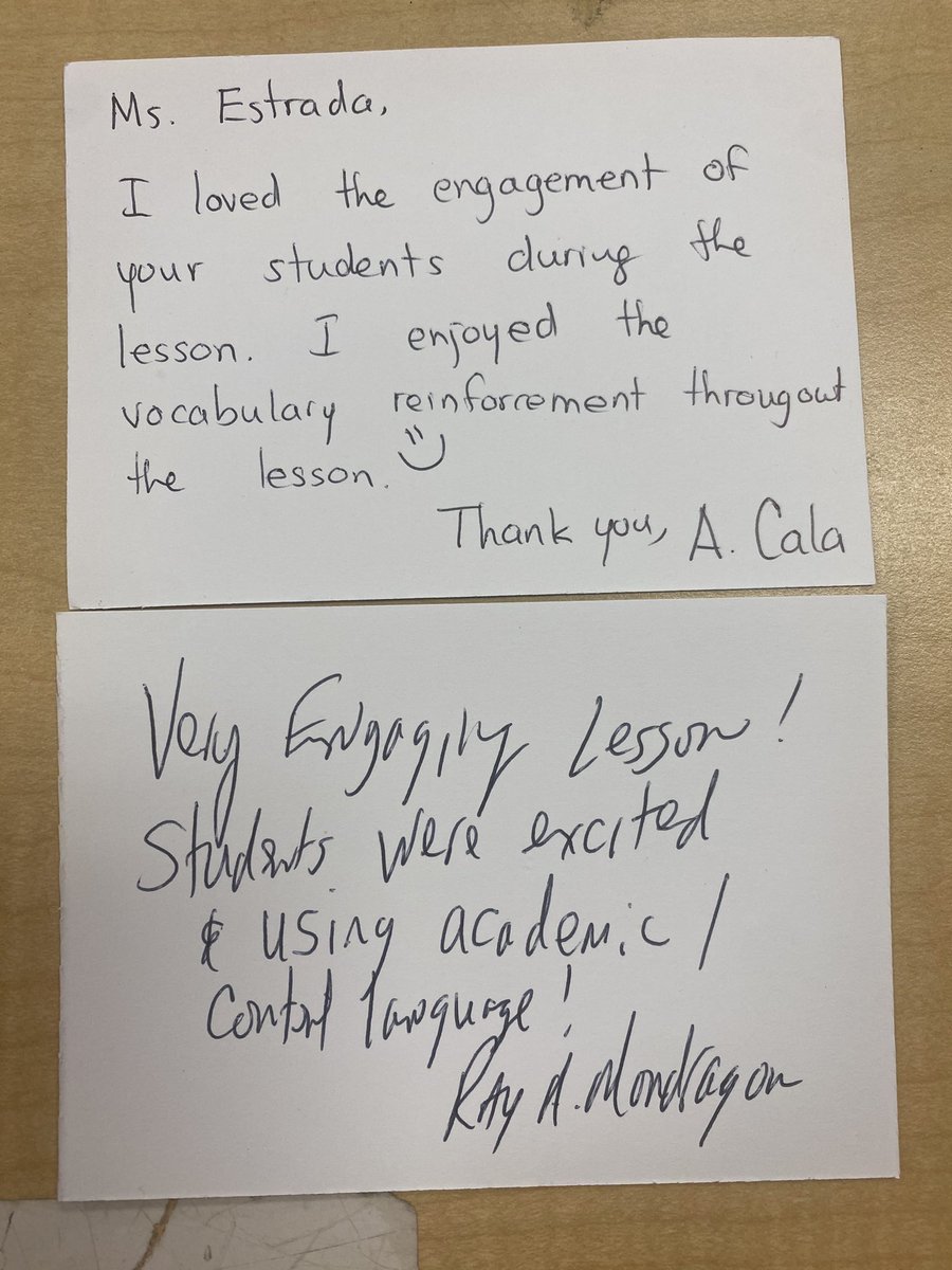 They say it’s the little things in life, that push you to be better.  I got 2 this past week from visitors <a href="/RayMondragon/">Ray A. Mondragon</a> &amp; Mrs. Cala <a href="/Keeble_AISD/">Keeble Primary School</a> . Thank you, for the small gesture, your notes meant a lot on this associate teacher. Gotta finish strong! #SHINEinAldine <a href="/AldineISD/">Aldine ISD</a>