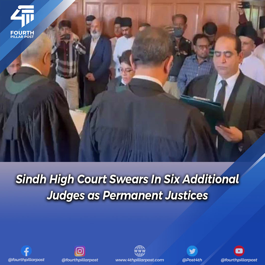 Six additional judges of Sindh High Court take oath as permanent justices, bringing the total number of permanent judges to 32. #SindhHighCourt #Judges #oathtaking
Read more: 4thpillarpost.com