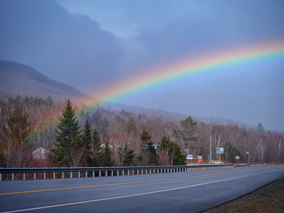 A rainbow up north yesterday in the Franconia region #NewHampshire #naturephotography #rainbow