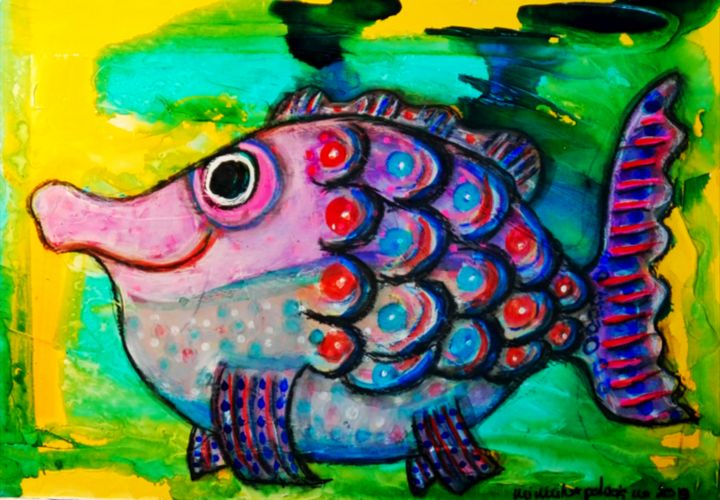 Art of the Day: 'OSCAR THE NOSEFISH'. Buy at: ArtPal.com/artbymimulux?i…