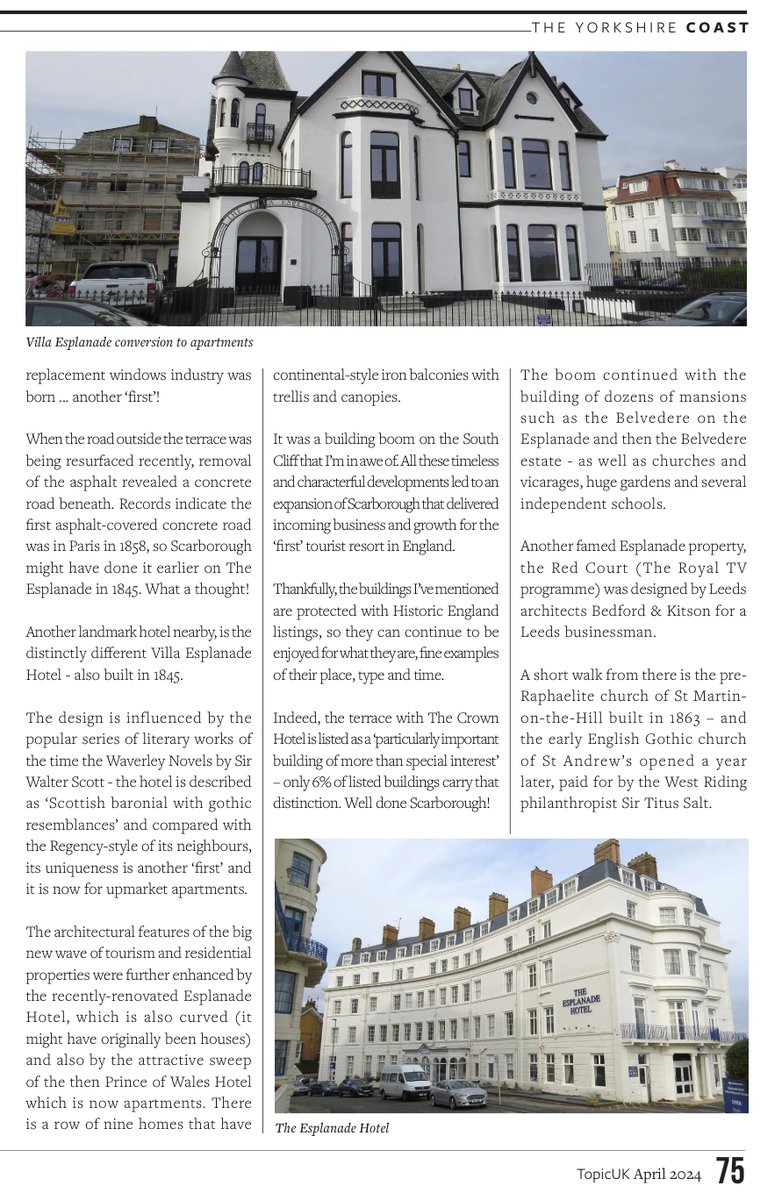 It's nice to be invited to contribute to the latest edition of TopicUK business magazine. In looking at some of the gems of Victorian Scarborough, I wonder whether the town was the birthplace of the window replacement industry - well, it is a 'first' sort of place.