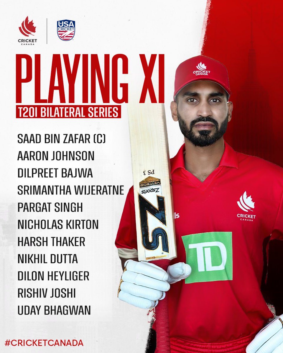 The Playing XI for the final match against USA! #cricketcanada #canvsusa #t20