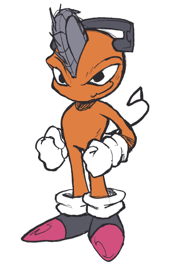 my sonic oc, i call him pochita