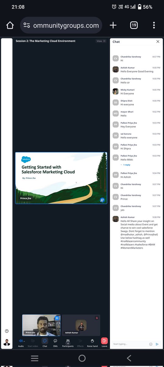 LovNaman's tweet photo. We got started,
Let's hear from @PrinceJhaG on @MarketingCloud in @sfdcvaranasi group event led by @madhukar_ashish https://t.co/ISThGbX232