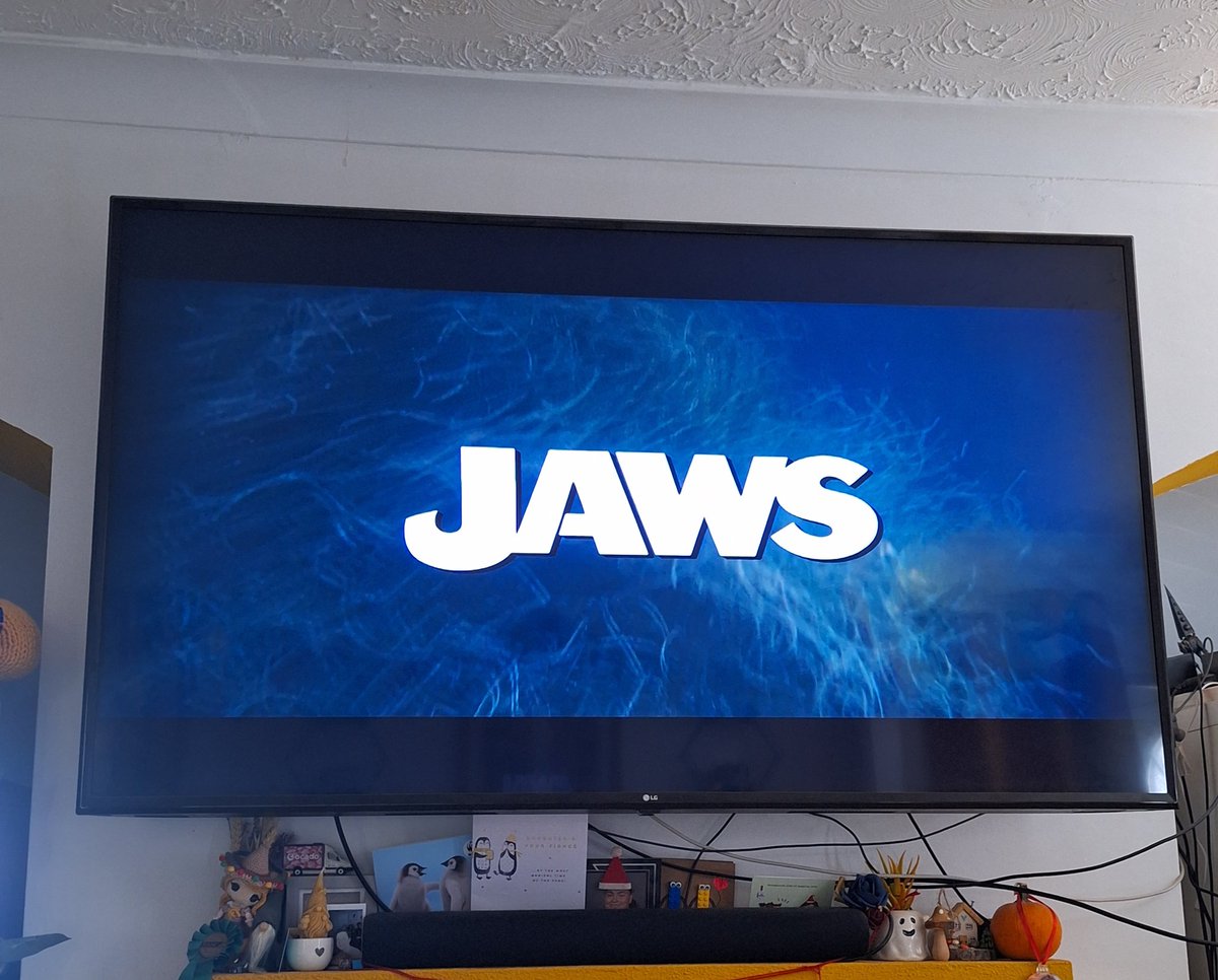 #NowWatching #Jaws - felt like watching a classic movie from our list and Megan has never seen it! I haven't watched it in a while and remember being pretty underwhelmed so we'll see if this watch changes things!