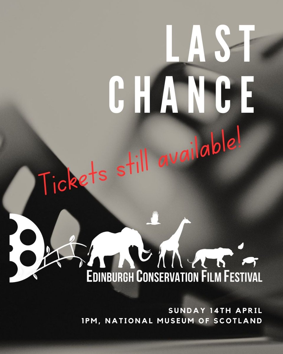 There are still a few tickets available for tomorrow's Edinburgh Conservation Film Festival! 
Hope to see you there! 
Tickets are available through our website.