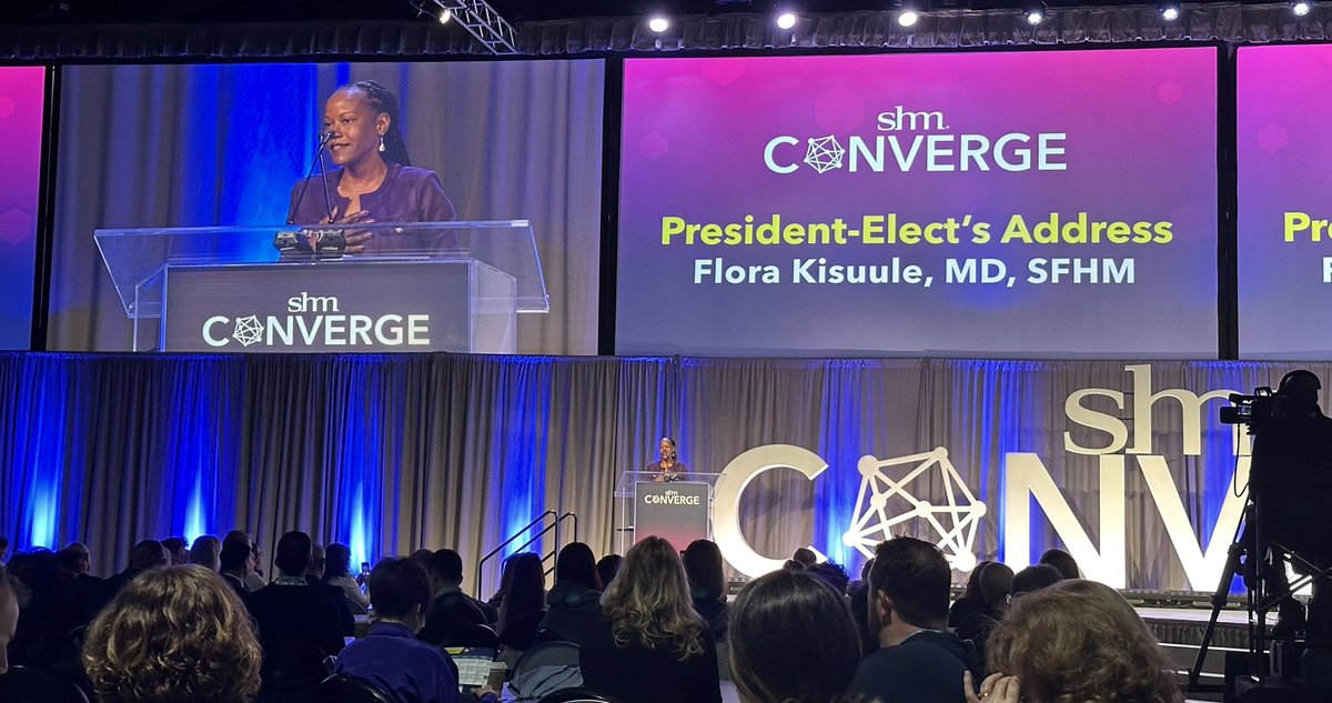 Big shoutout to Dr. @FloraKisuule, incoming President of @societyhospmed! Your inspiring #SHMConverge24 speech had us all ready to disrupt the status quo and dream bigger than ever. Here's to your visionary leadership and the exciting journey ahead! 👏 #Disruptor #DreamBig