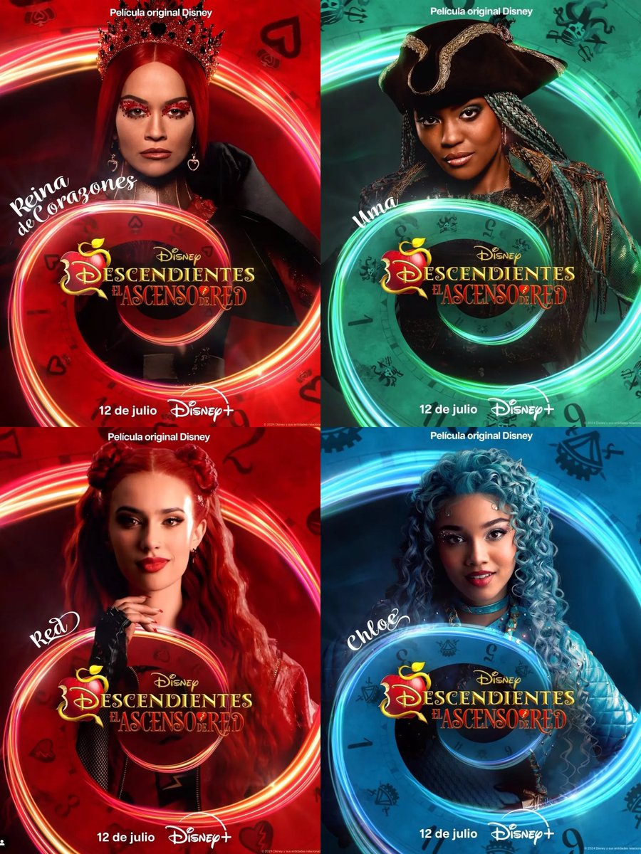 ❤️l Más posters de las nueva película 'Descendientes: El Ascenso de Red'  que se estrenará el 12 de Julio en Disney+🔥., image size:900x1200