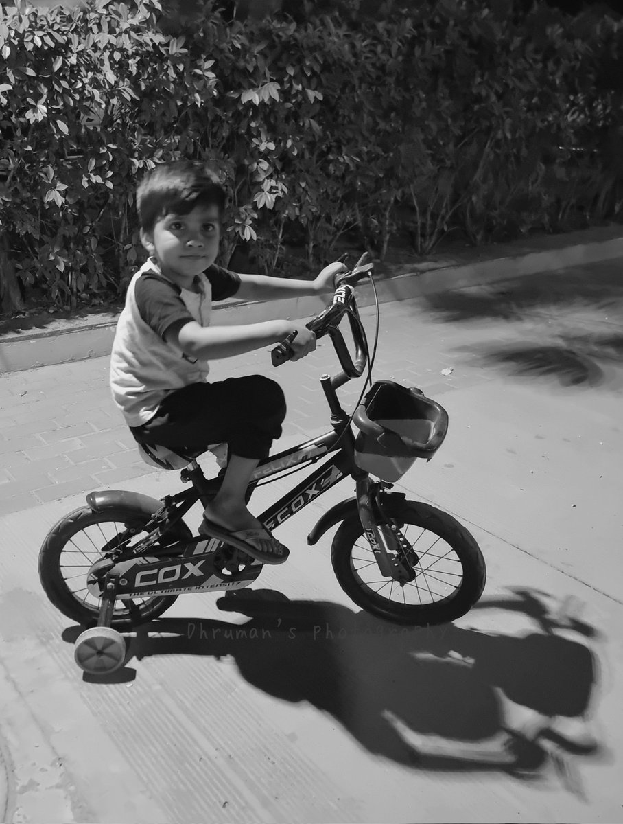 The moment you start riding #bicycle in your #life, the #adventure begins...
#childhood #Anushrav #cycle #cycleride 
#lifeisamazing